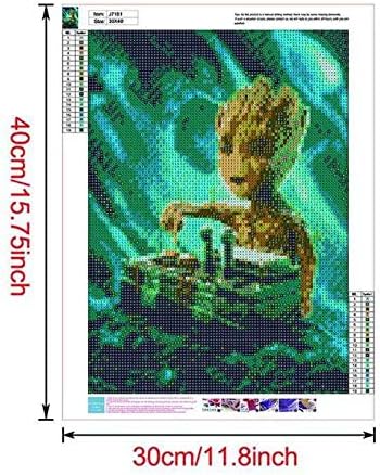 BETTER SELECTION Kits de arte de diamantes 5D para adultos, lindo Groot Baby Groot Sweet Groot Kit de bordado de diamantes de taladro completo para