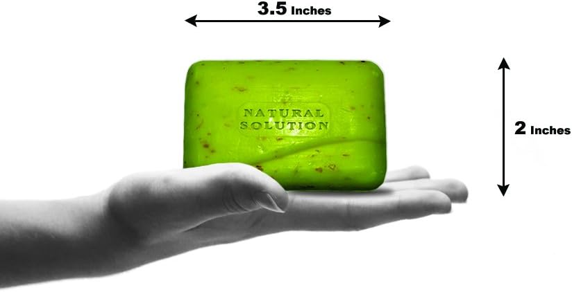 Natural Solution Himalayan Pink Salt Bath, barra de jabón de té verde (paquete de 6), barra de jabón de aceite de oliva y té verde (paquete de 6)