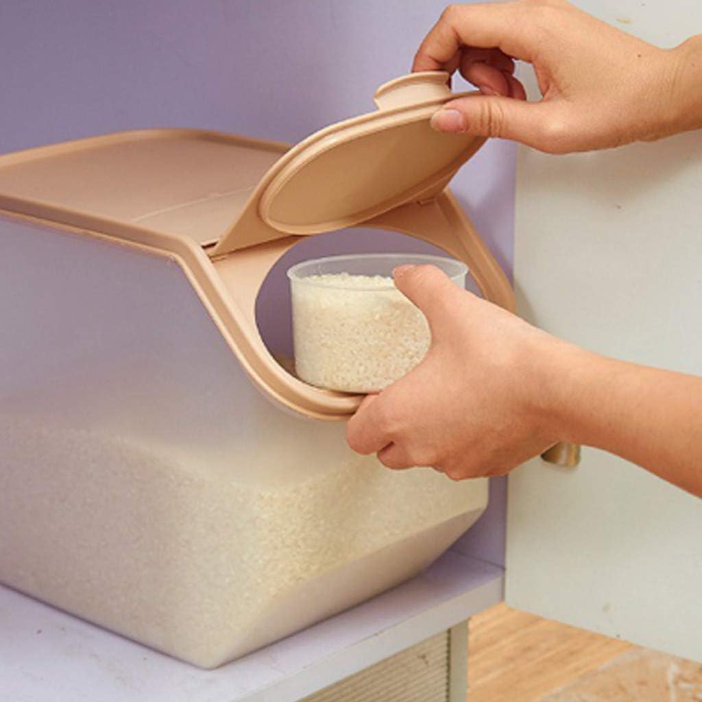 E – Juego de recipientes grandes de almacenamiento de alimentos con tapas, plástico sin BPA para cocina y despensa, organizador de plástico para