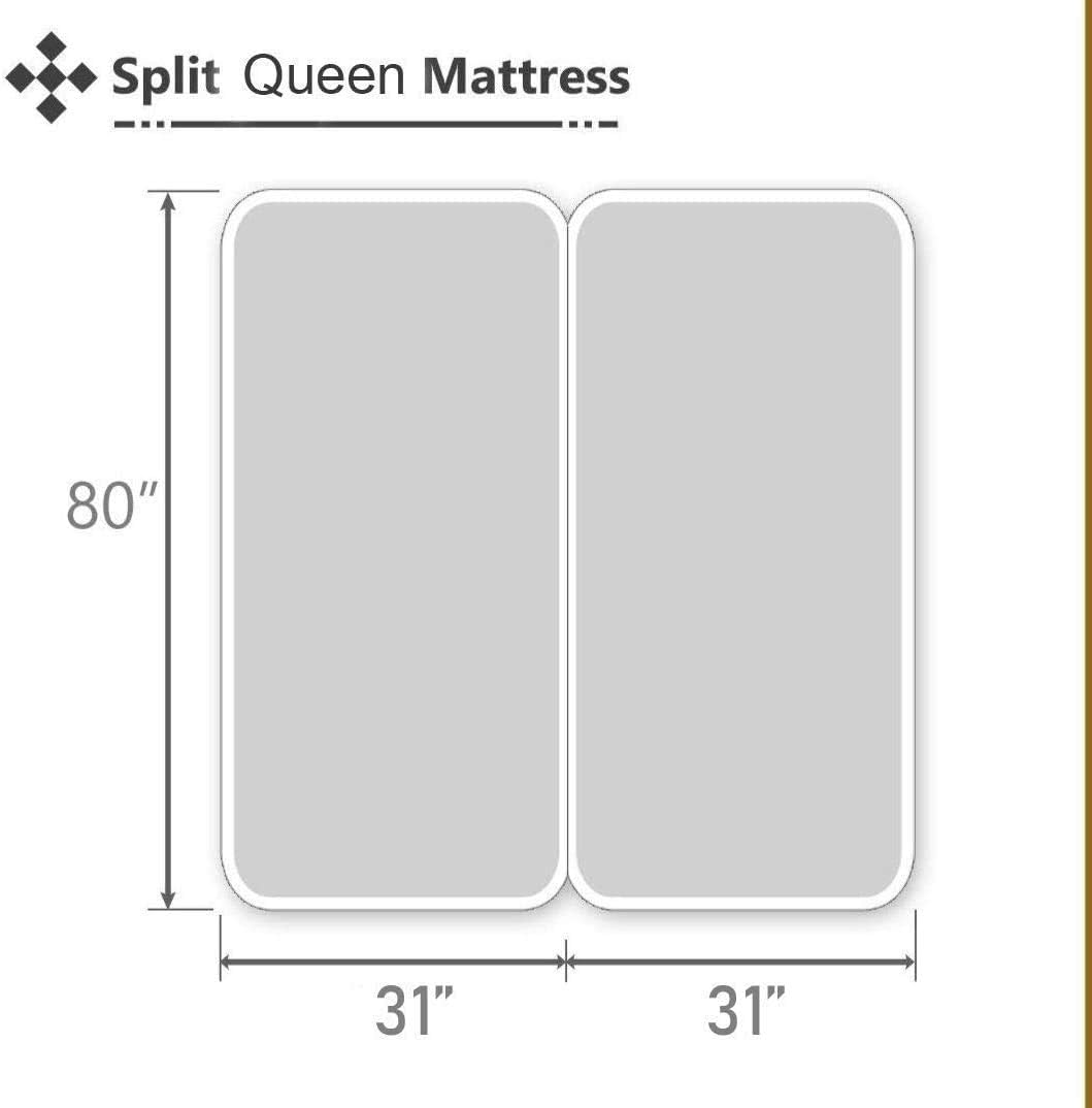 Juego de sábanas divididas tamaño Queen, juego de 7 piezas, juegos de sábanas divididas para cama ajustable, 100% algodón egipcio, sábanas de lujo