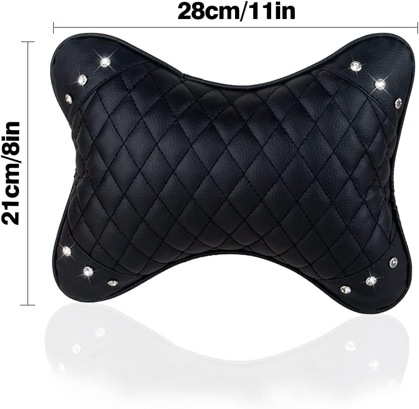 eing Almohada para el cuello del automóvil, transpirable, cojín de descanso para la cabeza y el cuello, con cristales brillantes, para relajarse,