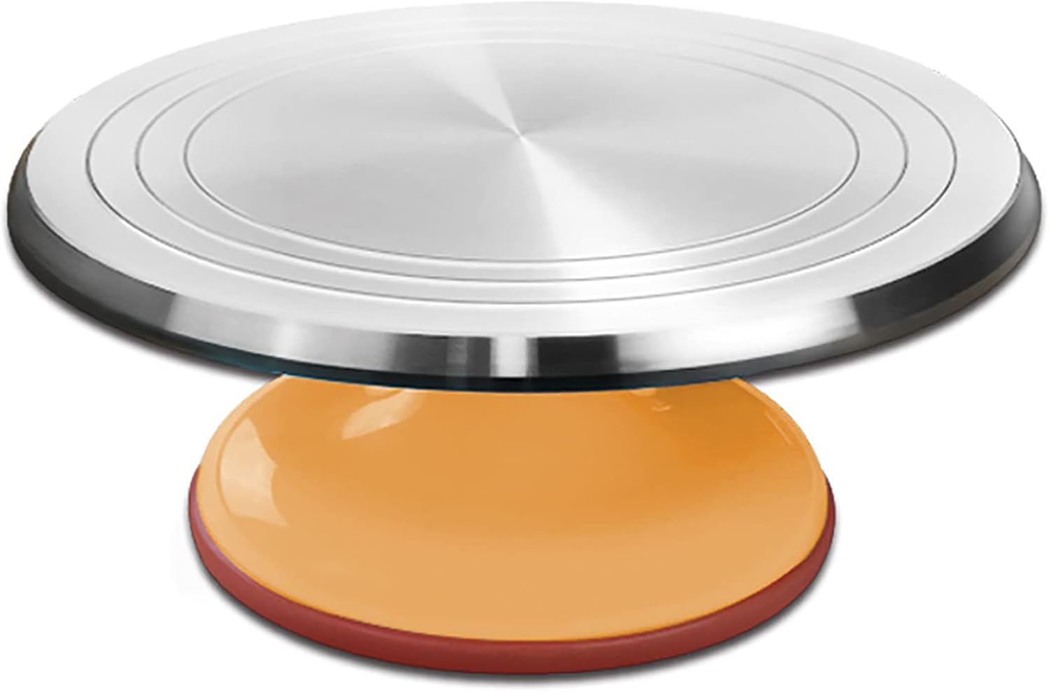 Soporte giratorio de aleación de aluminio para tartas de 12 pulgadas, plato giratorio de aluminio resistente con parte inferior de silicona