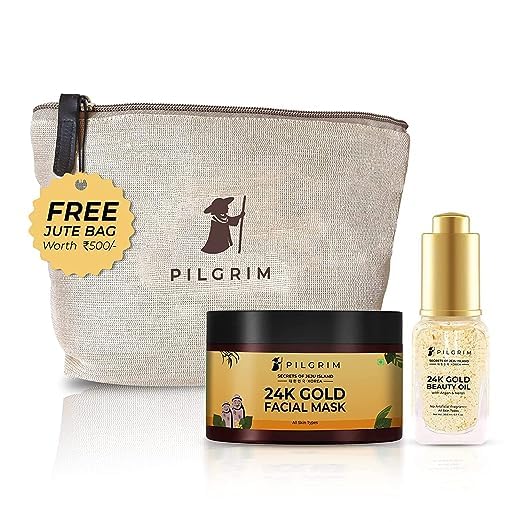 Kit facial de oro de 24 quilates  Acabado de piel de vidrio húmedo  Kit facial para aspecto radiante  Paquete de máscara facial de oro de 24