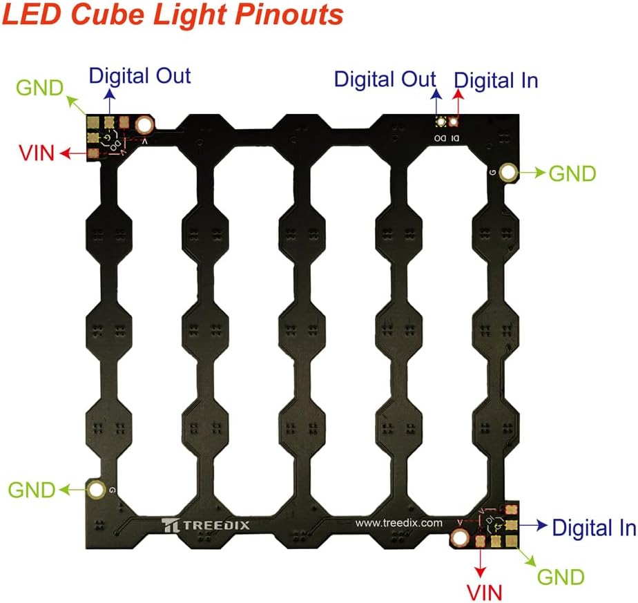 Treedix WS2812B 5050 RGB LED tablero de luz LED Kit de luz LED DIY cuadrado LED digital direccionable individualmente 5x5x5 para niños y