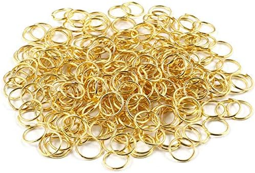 Aeyistry 100 conectores de anillos abiertos para aretes, pulseras, collares, cadenas, joyas (0.394 pulgadas, dorado)