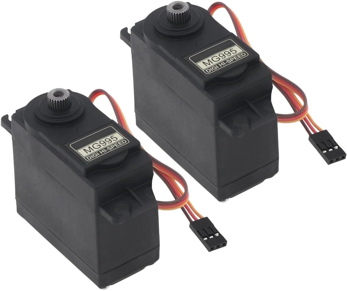 Paquete de 2 servomotores MG995 ángulo de control de 180 grados engranaje de metal de alta velocidad servo motor para automóvil