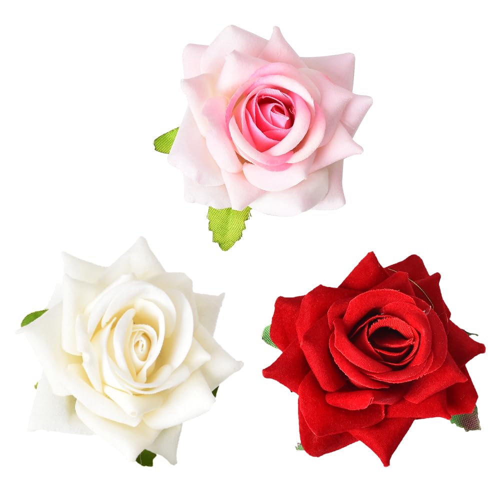 Pinzas para el pelo de rosas para mujer, color rojo, rosa, blanco, rosa, rosa, rosa, rosa, blanco, pasadores para el cabello, horquillas florales,