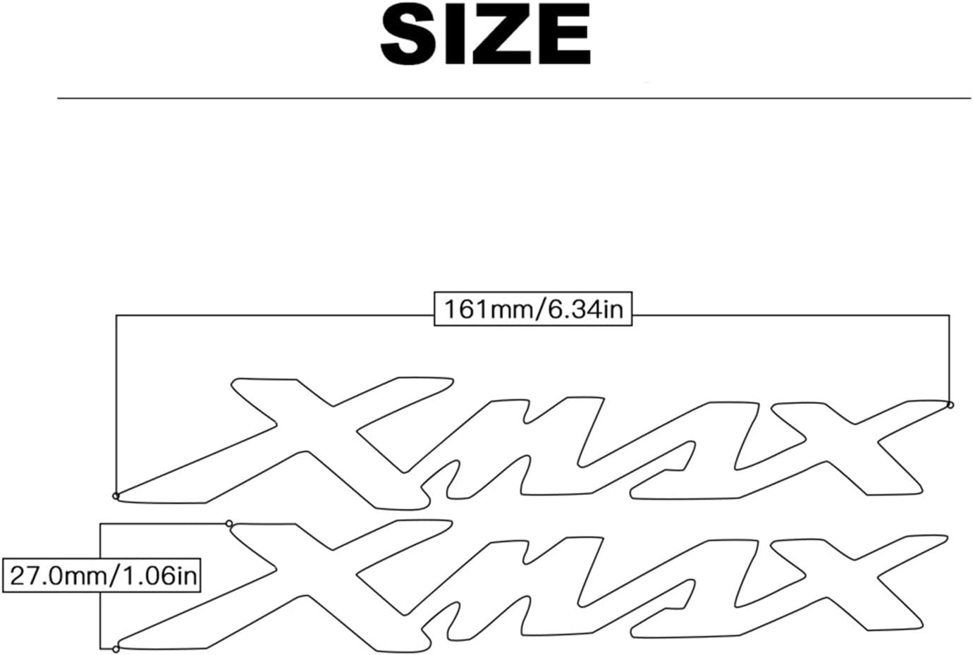 2PCS 3D Motorcycle Emblem Logo Badge Chrome Sticker Decals Stickers for YMAHA Xmax 125 250 300 400 X Max 300 Accessories (Color  Silver)