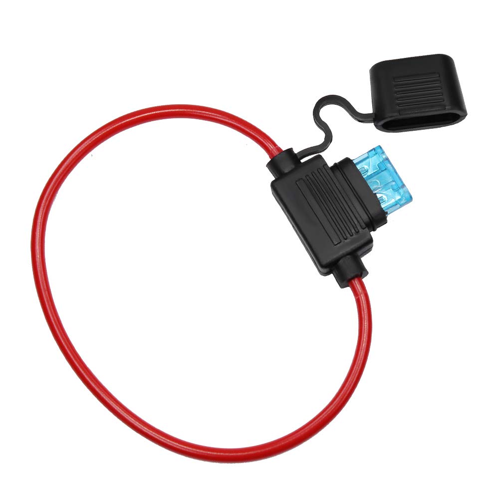 Soporte en línea 16AWG arnés de cableado ATCATO 15AMP Blade Automotive Fuse Holder 2 Pack
