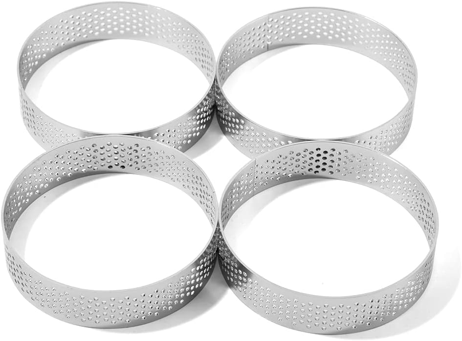 Guowall Anillo para tarta de acero inoxidable, molde de metal para pastelería para tartaleta circular, postre francés, corteza de tarta de fruta
