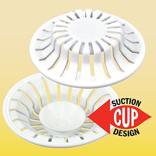 DANCO Colador universal para lavabo de baño con ventosa y trampa  Para tapones emergentes  Blanco  Paquete de 2 (10769)