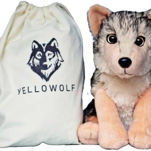 Yellowolf Peluche de lobo 12 pulgadas Juguete de peluche grande de piel de primera calidad Peluches para acurrucarse Animal de peluche ideal Yellowolf Peluche de lobo 12 pulgadas Juguete de peluche grande de piel de primera calidad Peluches para acurrucarse Animal de peluche ideal