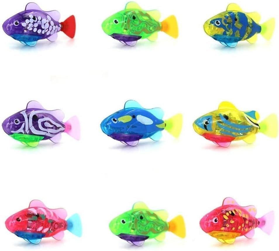 Galyacht Juguete eléctrico interactivo verde de los peces de la natación 1PS para los gatos de interior juega para el gato con luz LED, el