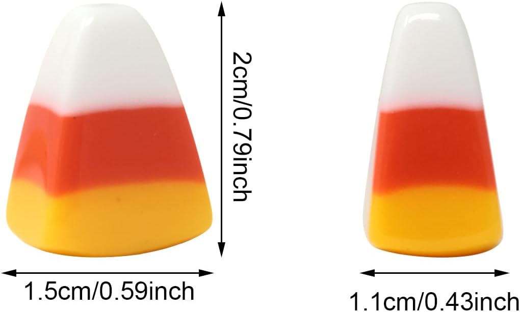 Honbay 24 cuentas de resina de maíz de caramelo artificiales para alimentos, cuentas espaciadoras de Acción de Gracias, Halloween, Navidad, cuentas