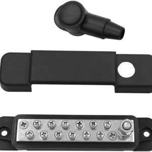 Bloque de terminales de distribuidor de energía para auto marino remolque de coche RV barco con 12 terminales de tornillos M4 y 1 pernos M6 con Bloque de terminales de distribuidor de energía para auto marino remolque de coche RV barco con 12 terminales de tornillos M4 y 1 pernos M6 con