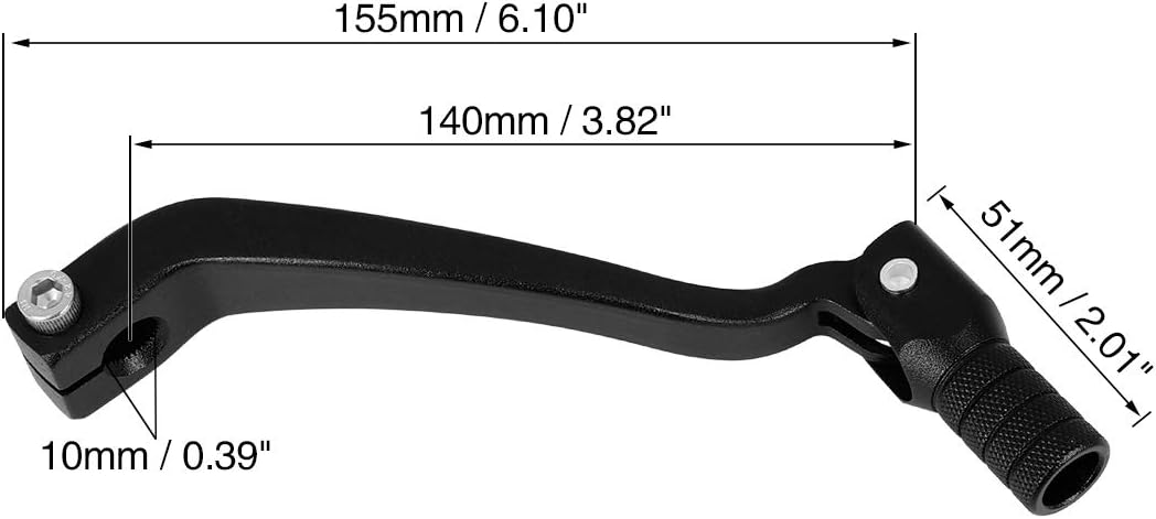 Palanca de cambios plegable de la motocicleta de la aleación de aluminio de 0,39 pulgadas negro