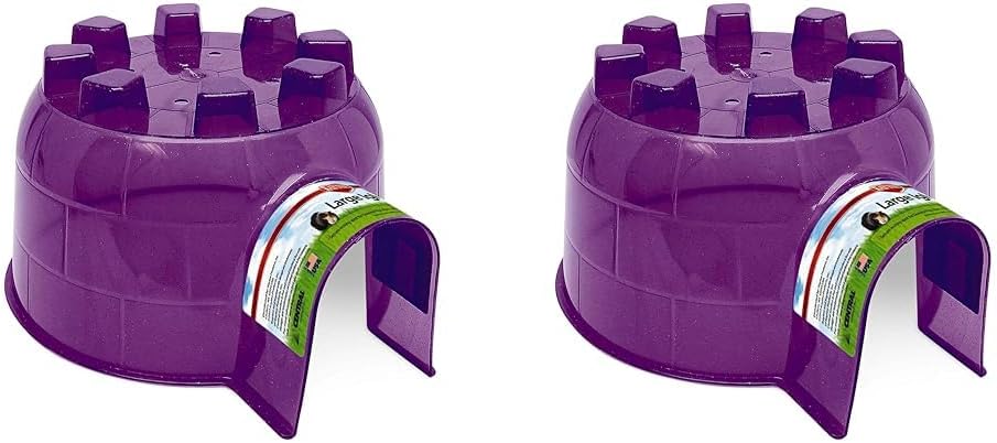 Kaytee Igloo Habitat – Escondite para conejillos de indias, hurones, conejos enanos, chinchillas y otros animales pequeños, colores surtidos, grande