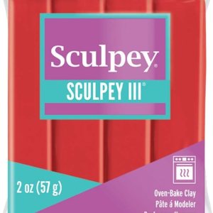 Sculpey III arcilla polimérica para horno, rojo amapola, no tóxica, barra de 2 onzas, ideal para modelar, esculpir, vacaciones, bricolaje, medios Sculpey III arcilla polimérica para horno, rojo amapola, no tóxica, barra de 2 onzas, ideal para modelar, esculpir, vacaciones, bricolaje, medios