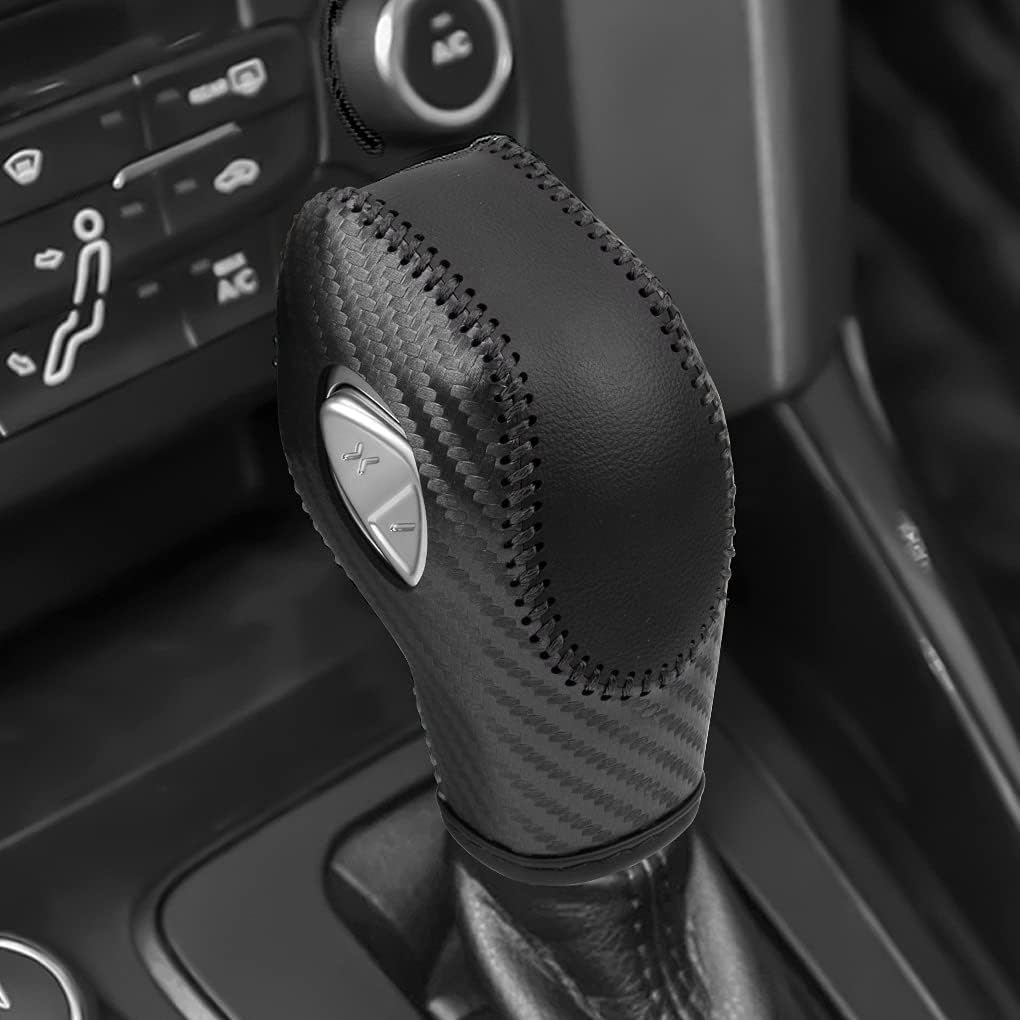 Trim for Ford Fusion EcoSport Escape Focus Transit C-Max Energi Wagon Edge Fiesta Accessories Leather Auto Gear Shift Knob Cover Protector Trim Cap