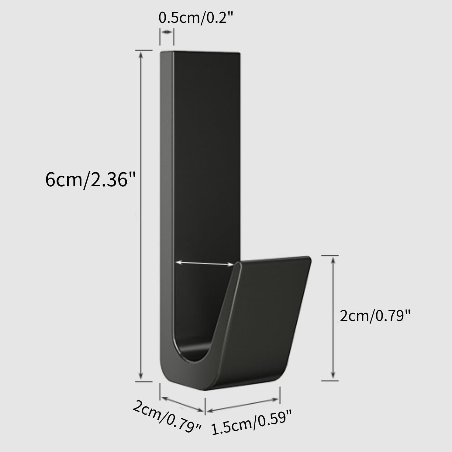 Ganchos adhesivos pequeños resistentes, 10 ganchos de pared adhesivos para colgar ganchos de toalla negros de acero inoxidable para baños, ganchos