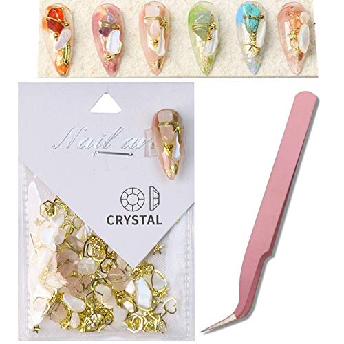 Gran variedad de tamaños para decoración de uñas, joyería de arte de uñas de piedra, piedra de cristal, decoración de uñas, pieza de concha de arte