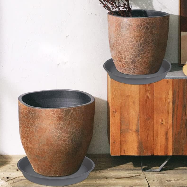 Paquete de 2 platillos para plantas de 18 pulgadas de 19 pulgadas (base de 16.6 pulgadas), bandejas de plantas para macetas, platillos de plástico