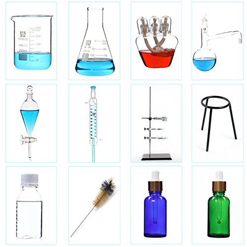 Kit de destilación de aceite esencial de laboratorio, purificador de agua, kit de cristalería con embudo separador, tubo condensador