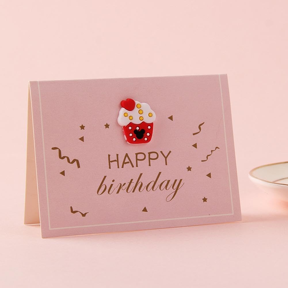 Tarjetas únicas de feliz cumpleaños, tarjeta de felicitación creativa con sobre, linda corona de flores, tarjetas de feliz cumpleaños, tarjetas de