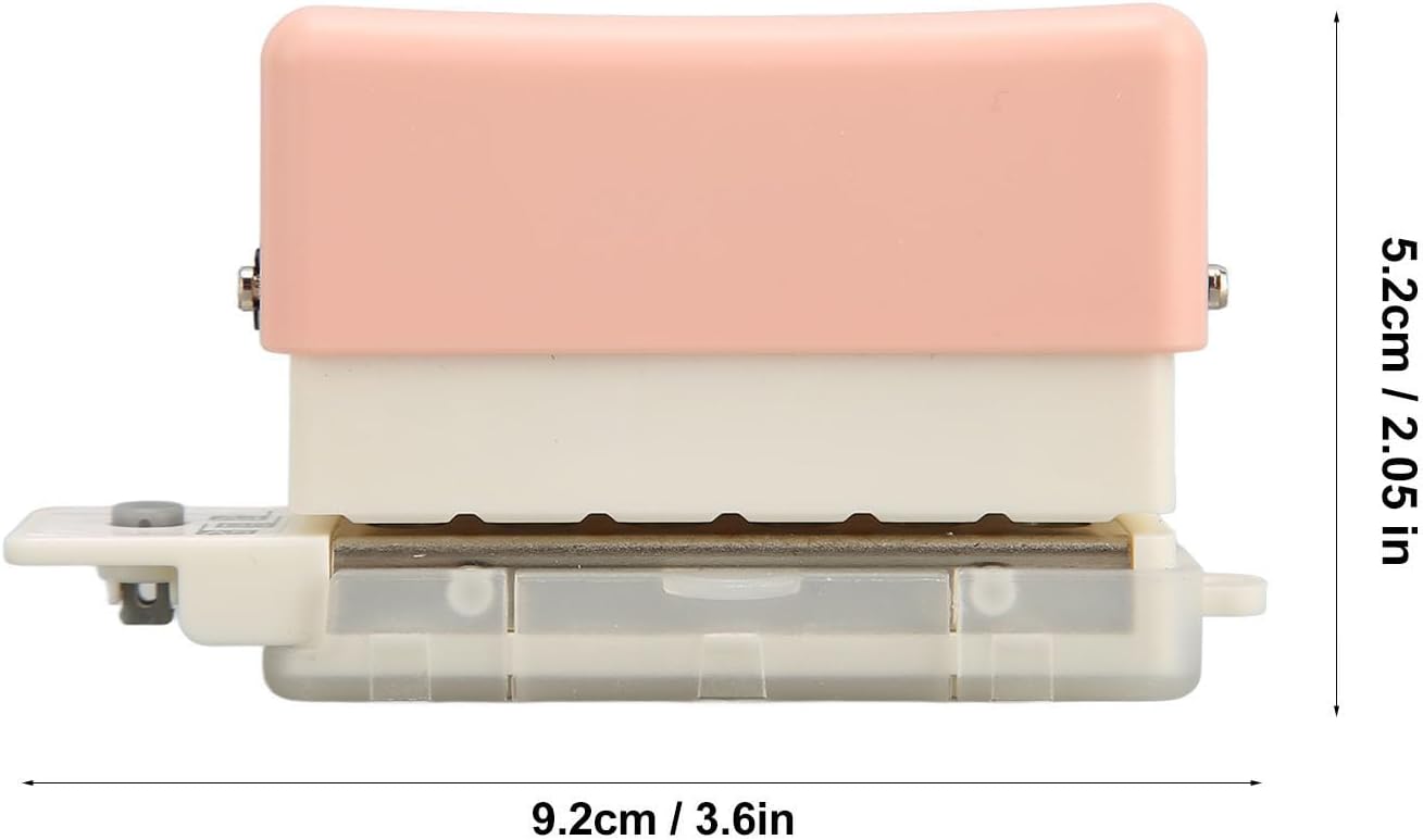 Perforadora de agujero, bonito estilo pequeño, mini perforadora portátil para manualidades de papel, planificadores y carpetas (rosa)