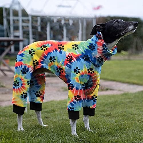 Cnkwei Pijama de perro mediano y grande con estampado de pata de perro