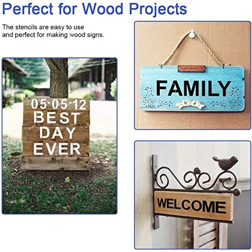 12×12 inch Letter Stencils Set, 26Pcs Plastic Reusable Scale Spraying Alphabet Stencils Learning Templates for Painting on Wood Wall Home Decor,DIY