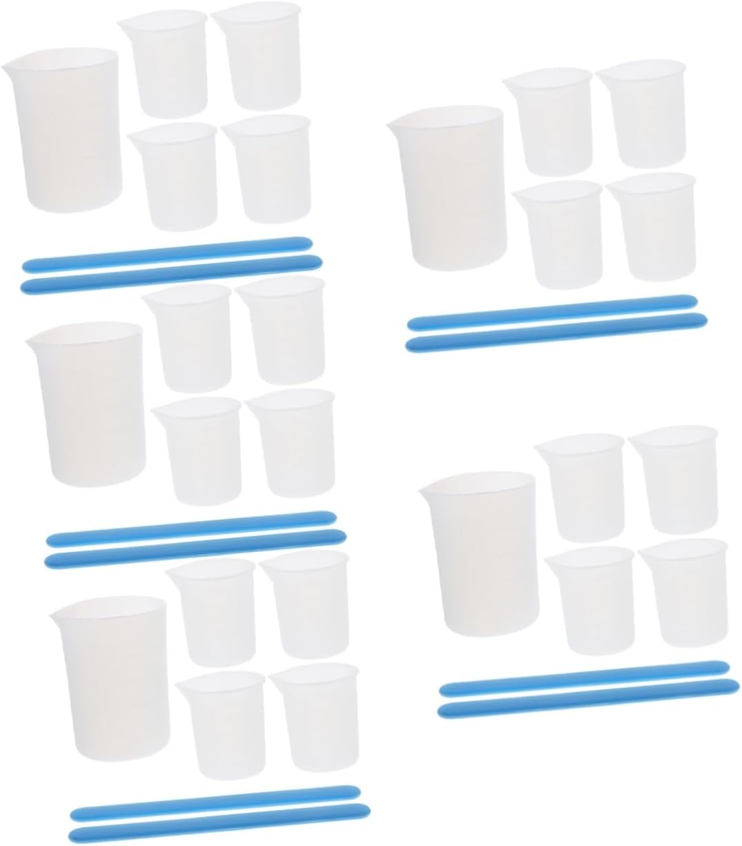 SEWACC 5 Sets molde de para resina Silicone Measuring Cup Resin Mold epoxy Mixing Cup handicrafts Making Tool Paint Mixing Cup Stirring Rod