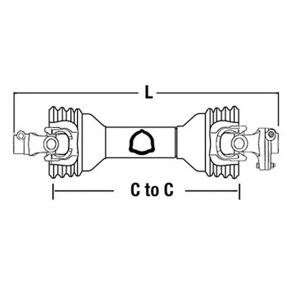 RAParts 50034235 Línea de transmisión de embrague deslizante para Bush Hog se adapta a cortador rotativo JD