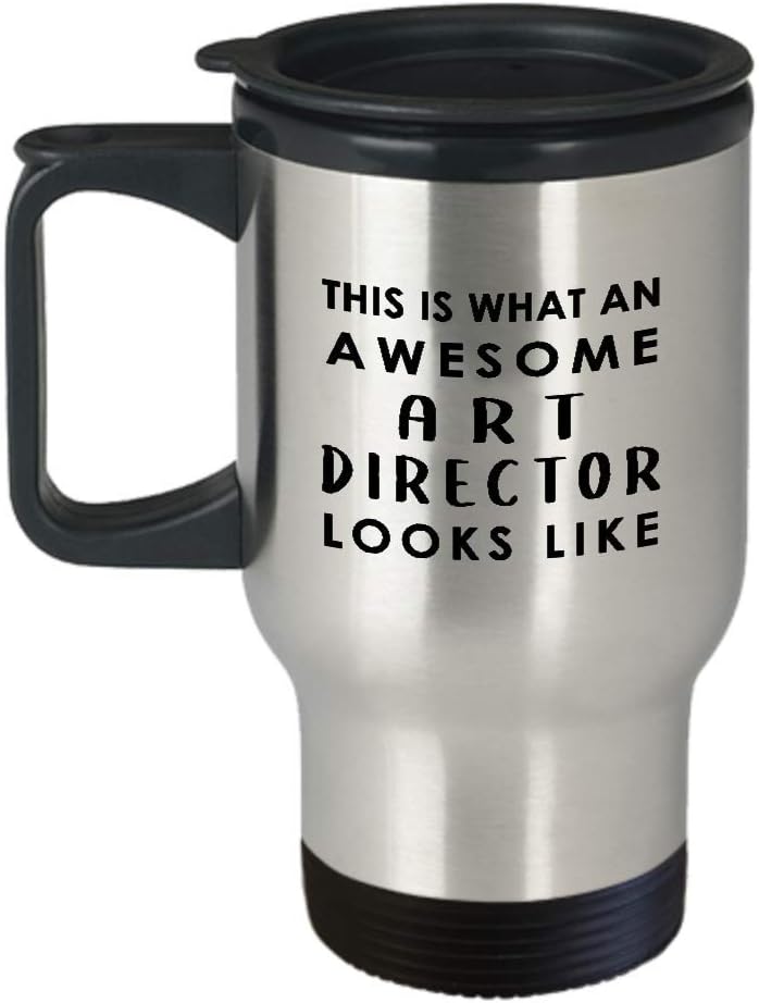Gifts for Art Director Travel Mug Insulated Coffee Tumbler – Artist Dept Creative Department Team Design Advertising Office Funny Cute Gag