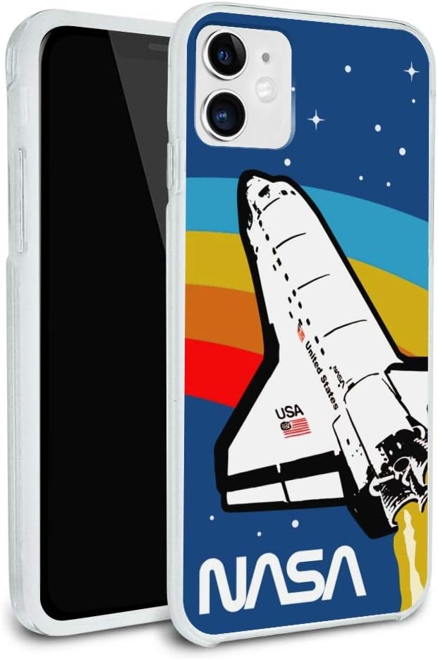 Funda híbrida de goma híbrida con logotipo de la NASA con arco iris, compatible con iPhone 8, 8 Plus, X, 11, 11 Pro, 11 Pro Max de Apple