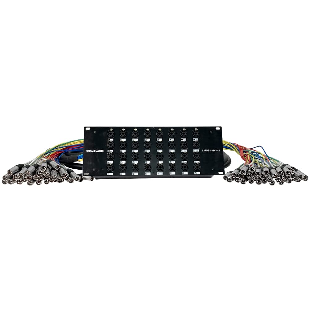 Seismic Audio – SARMSS-32×1010-32 Canales XLR TRS Combo Splitter Snake Cable – Dos troncos XLR de 10′