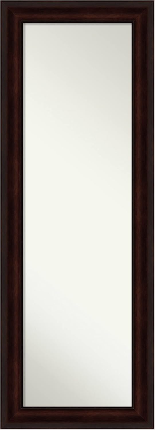 Amanti Art Espejo de pared para puerta, espejo de longitud completa (53.25 x 19.25 pulgadas), espejo de cuerpo completo marrón café y espejo para