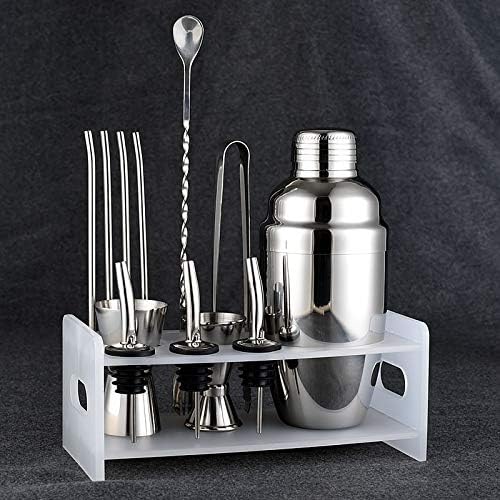 Shaker Barware Set Stainless Cocktail Shaker Set Bartender Kit Includes Plastic Rack (Size  550ml) ()