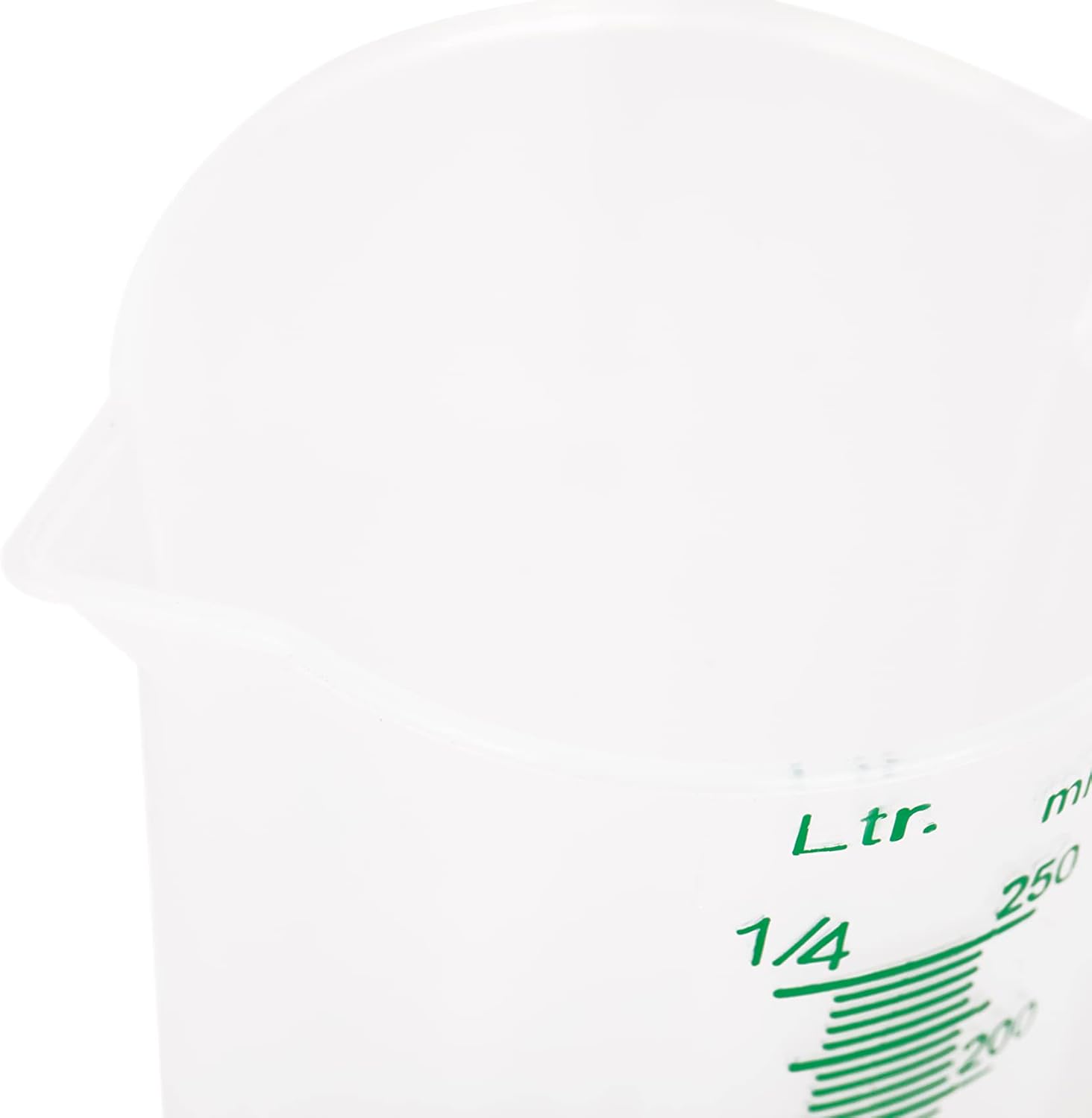 GROWDOTS Jarra de medida de 8.5 fl oz de grado alimenticio de plástico graduado de medición graduada contenedores redondos graduados líquidos de
