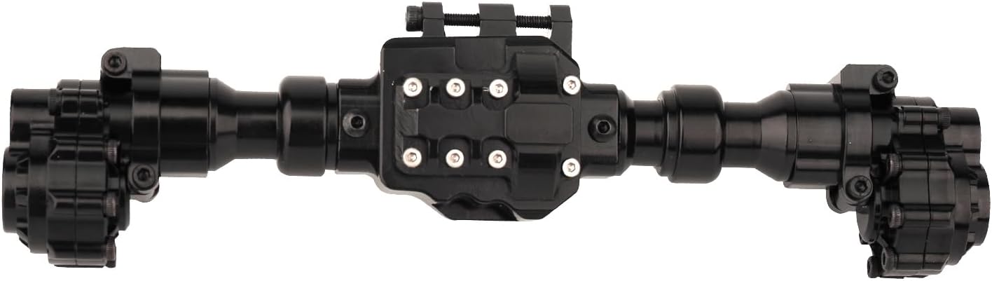 ZXYRC Aluminio CNC integrado Portal Eje Vivienda Frontal Intermedio Trasero para 110 RC Crawler TRX6 G63 6×6 Actualización Piezas (negro)