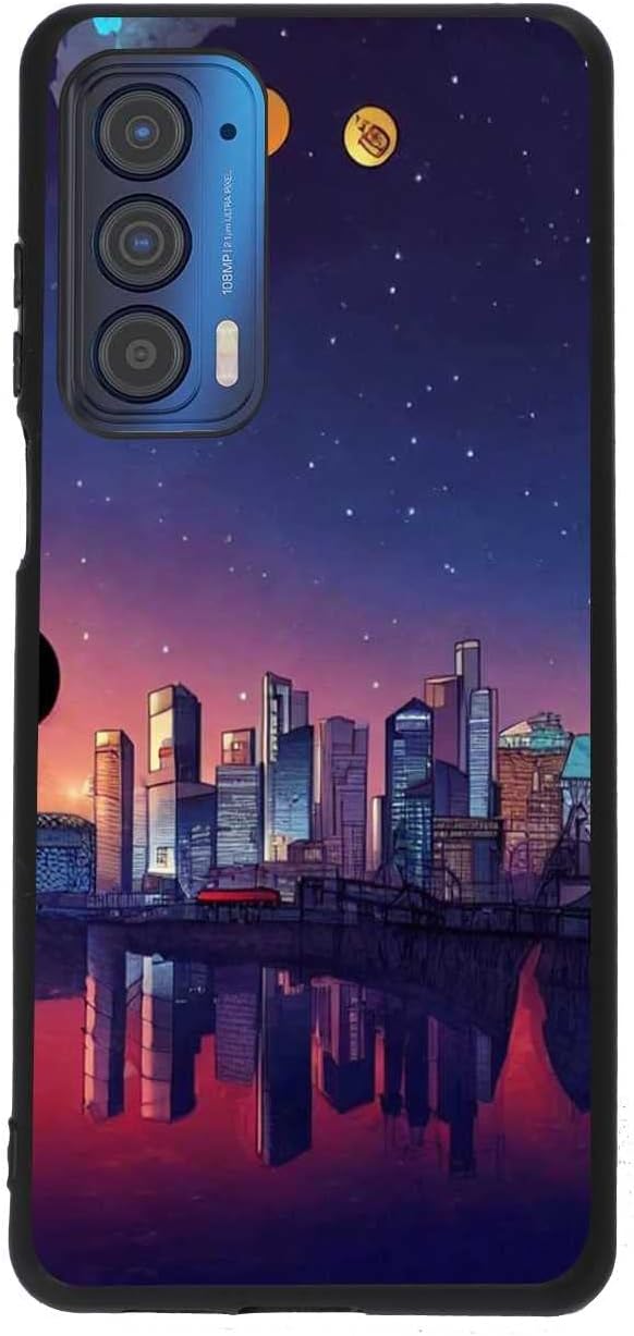 Funda compatible con Motorola Moto Edge 2021Edge 5G UWCity, patrón de anime City Land para hombres y mujeres, funda de silicona suave a prueba de