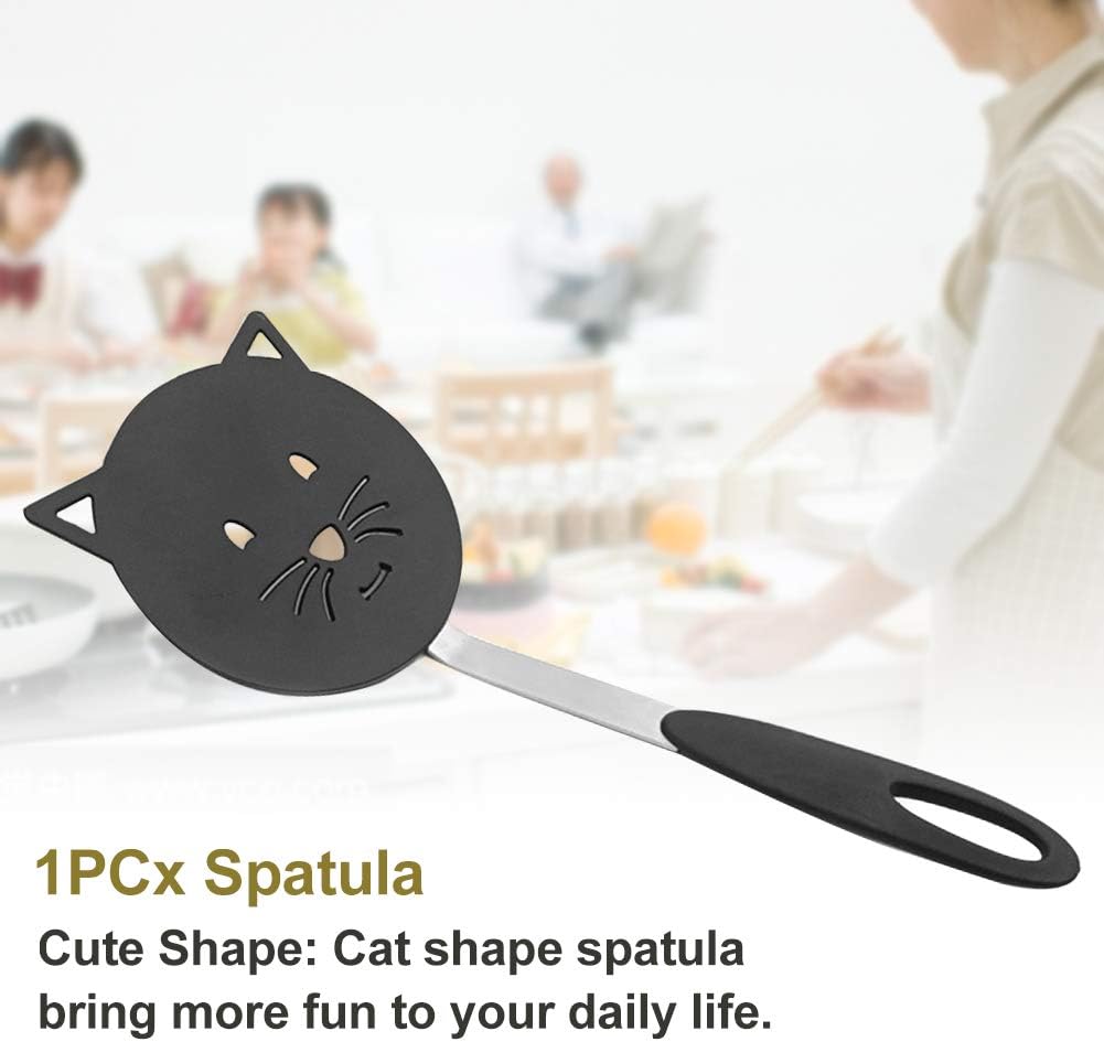Espátulas para utensilios de cocina antiadherentes, espátula de wok de nailon con forma de gato resistente al calor para utensilios de cocina