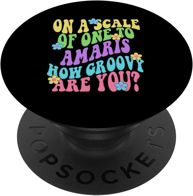 AMARIS Cute Retro Girls Groovy AMARIS Personalized Name PopSockets Standard PopGrip