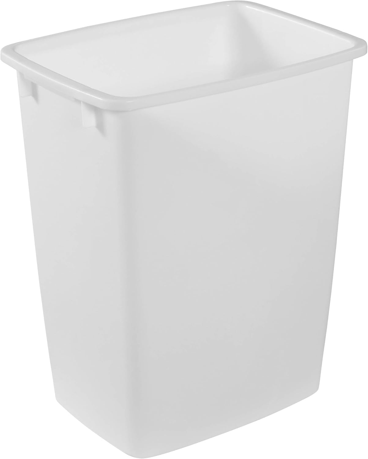 Rubbermaid Cubo de basura pequeño para cocina, baño, cesta de basura debajo del fregadero, plástico, blanco, 9 galones, 1 unidad (paquete de 1)