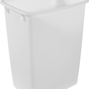 Rubbermaid Cubo de basura pequeño para cocina, baño, cesta de basura debajo del fregadero, plástico, blanco, 9 galones, 1 unidad (paquete de 1) Rubbermaid Cubo de basura pequeño para cocina, baño, cesta de basura debajo del fregadero, plástico, blanco, 9 galones, 1 unidad (paquete de 1)