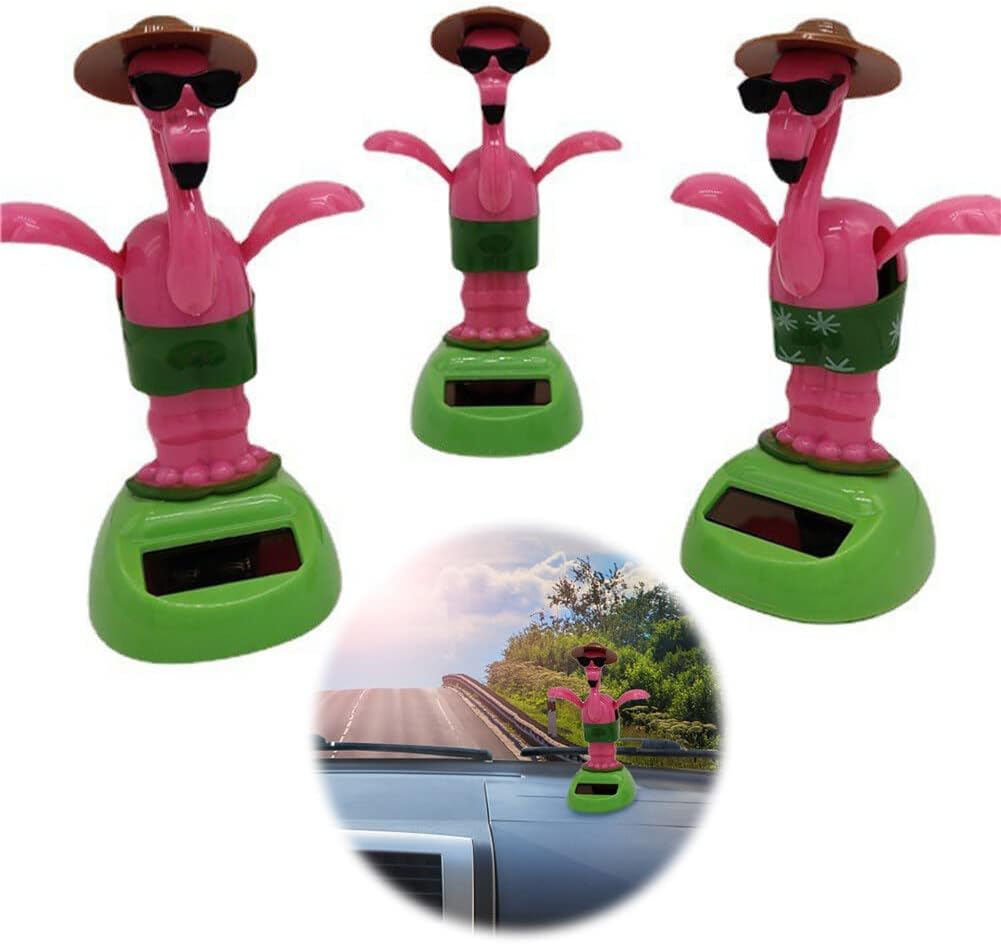 ikasus 3 piezas de juguetes solares de flamenco bailarín lindo juguete de muñeca de flamenco tembloroso lindo juguete solar bailando muñecas de