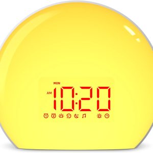 Magicteam Reloj despertador Sunrise con 25 sonidos relajantes, simulación, alarma dual, dormitorio, niños, adultos, durmientes pesados, 12 colores, Magicteam Reloj despertador Sunrise con 25 sonidos relajantes, simulación, alarma dual, dormitorio, niños, adultos, durmientes pesados, 12 colores,