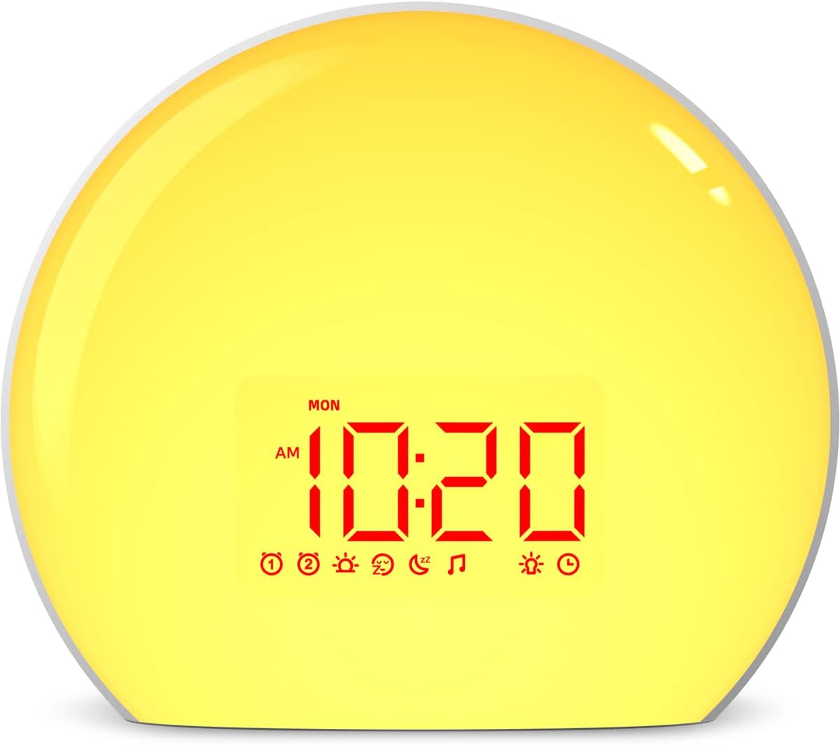 Magicteam Reloj despertador Sunrise con 25 sonidos relajantes, simulación, alarma dual, dormitorio, niños, adultos, durmientes pesados, 12 colores,