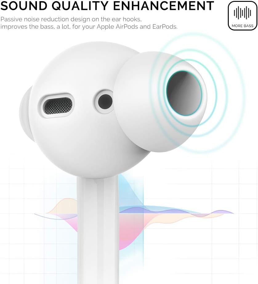 AhaStyle – 3 pares de almohadillas de silicona antideslizantes para audífonos compatibles con Apple AirPods 2 y 1 o EarPods, No se ajustan a la