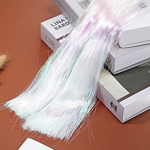 Boao Guirnalda de flecos de oropel iridiscente de 10000 hebras para decoración de árbol de Navidad, suministros de fiesta de graduación, decoración